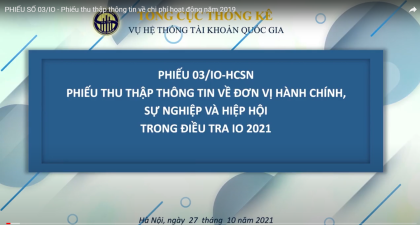 PHIẾU SỐ 03/IO - Phiếu thu thập thông tin về chi phí hoạt động năm 2019