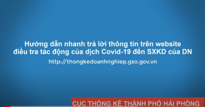 Hướng dẫn nhanh nhập tin điều tra tác động của dịch Covid-19 đến SXKD của DN
